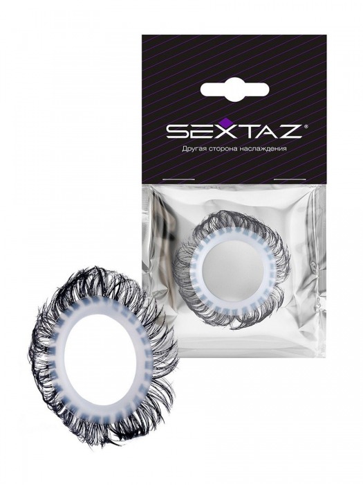 Эластичное эрекционное колечко с черными «ресничками» - Sextaz - в Белгороде купить с доставкой