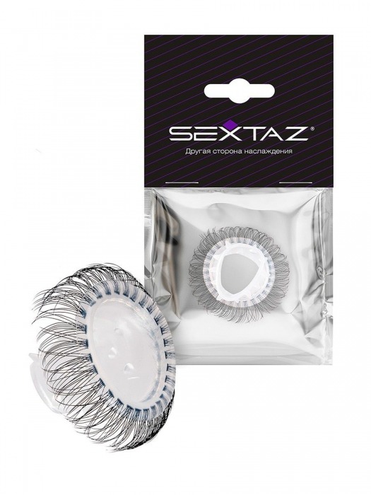 Эластичное эрекционное кольцо с длинными черными «ресничками» - Sextaz - в Белгороде купить с доставкой