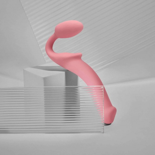 Розовый безремневой страпон Strap-on-me Semi-Realistic Bendable Strap-On size XL - Strap-on-me - купить с доставкой в Белгороде