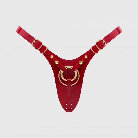 Красный пояс для фиксации насадок Strap-On-Me Leatherette Harness Fabulous - Strap-on-me - купить с доставкой в Белгороде