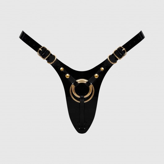 Черный пояс для фиксации насадок Strap-On-Me Leatherette Harness Fabulous - Strap-on-me - купить с доставкой в Белгороде