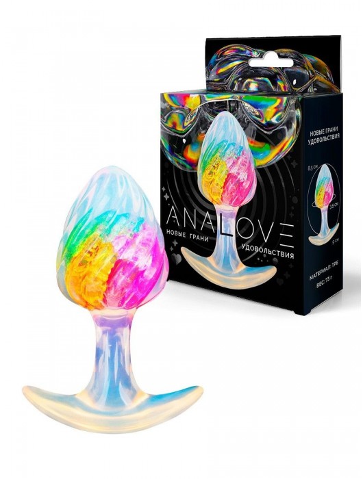 Яркая анальная пробка со спиралевидным рельефом - 9 см. - AnaLove