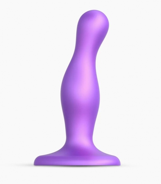Фиолетовая насадка Strap-On-Me Dildo Plug Curvy size S - Strap-on-me - купить с доставкой в Белгороде