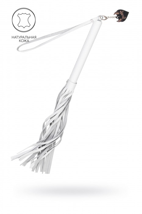 Белая кожаная плеть - 50 см. - Pecado - купить с доставкой в Белгороде