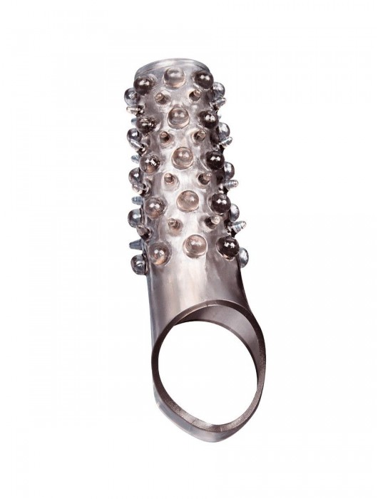 Дымчатая насадка на пенис с шипами и выпуклостями - 12 см. - Sex Expert - в Белгороде купить с доставкой