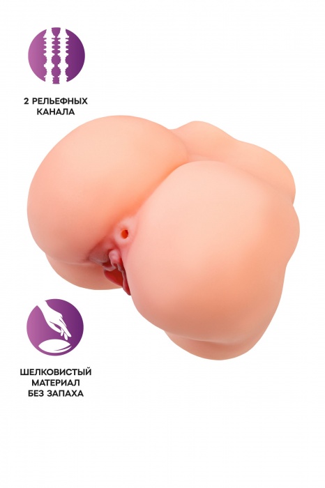 Реалистичный мастурбатор в форме попки с 2 любовными входами - No Name - в Белгороде купить с доставкой