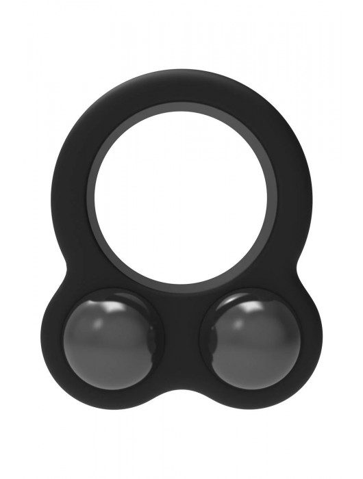 Черное эрекционное кольцо с утяжелителями Cockring Dual Weight - Dream Toys - в Белгороде купить с доставкой