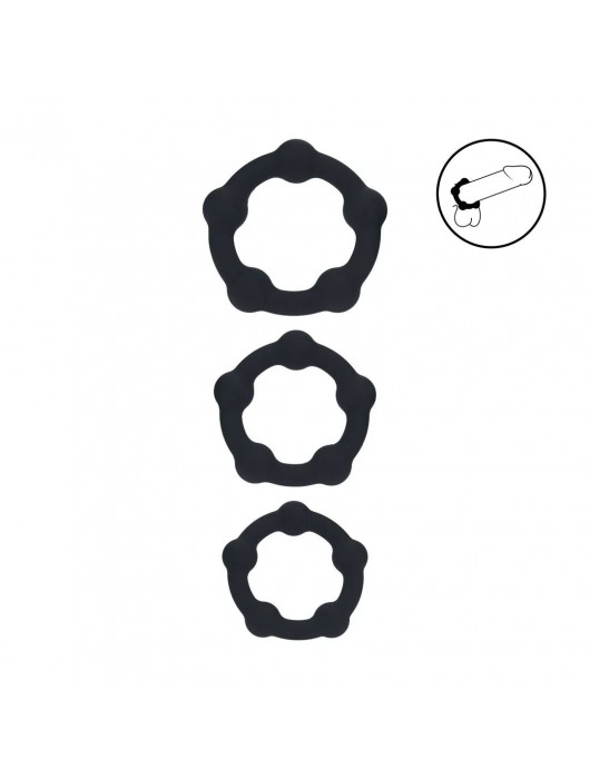 Набор из 3 эрекционных колец Beaded Silicone Cockring Set - Shots Media BV - в Белгороде купить с доставкой