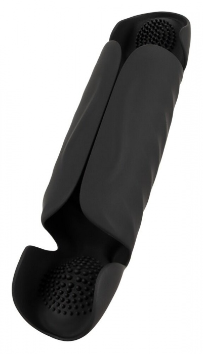 Черный вибромастурбатор с трехточечной стимуляцией Penis Trainer with 3 Point Stimulation - Orion - в Белгороде купить с доставкой