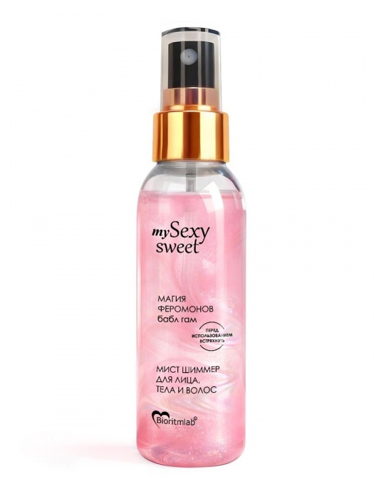 Мист для лица, тела и волос Sexy Sweet с ароматом бабл-гам, шиммером и феромонами - 95 мл. -  - Магазин феромонов в Белгороде