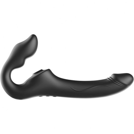 Черный безремневой страпон с 3 моторами - Ibiza - купить с доставкой в Белгороде