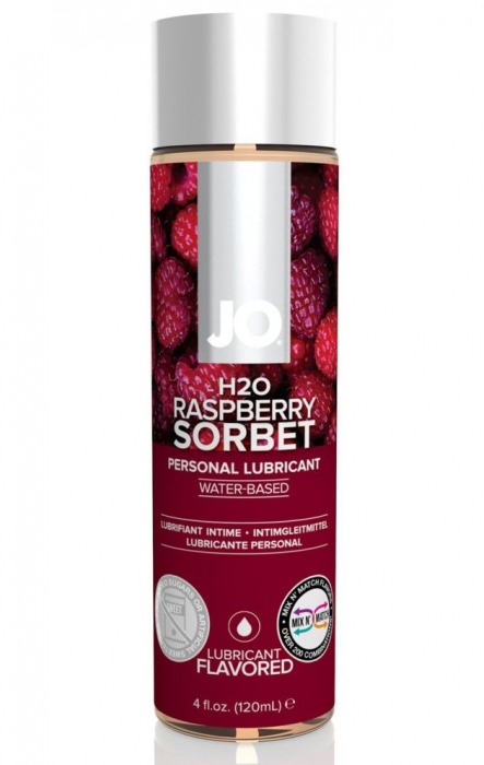 Лубрикант на водной основе с ароматом малины JO Flavored Raspberry Sorbet - 120 мл. - System JO - купить с доставкой в Белгороде