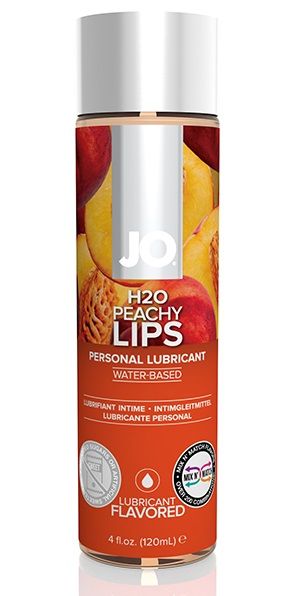 Лубрикант на водной основе с ароматом персика JO Flavored Peachy Lips - 120 мл. - System JO - купить с доставкой в Белгороде