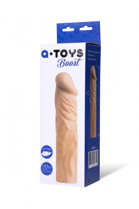 Насадка с ярко выраженной головкой и рельефным стволом - 19 см. - A-toys - в Белгороде купить с доставкой