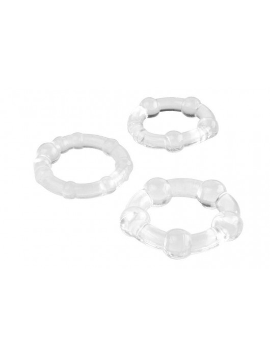 Набор из 3 прозрачных эрекционных колец с разным рельефом - A-toys - в Белгороде купить с доставкой