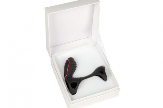 Чёрная насадка на фаллос Gladiator + LRS  с трехкнопочным пультом управления - Adrien Lastic - в Белгороде купить с доставкой