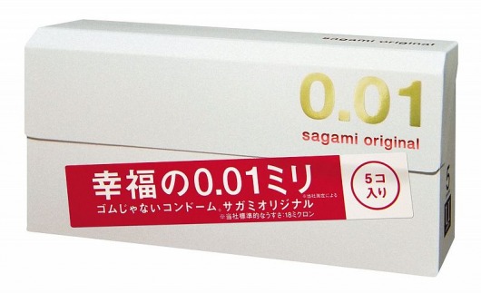 Супер тонкие презервативы Sagami Original 0.01 - 5 шт. - Sagami - купить с доставкой в Белгороде