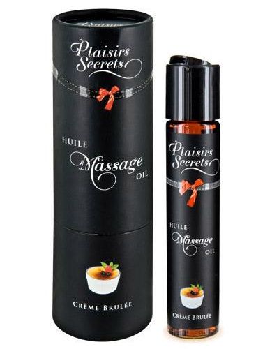 Массажное масло с ароматом крем брюле Huile de Massage Gourmande Creme Brulée - 59 мл. - Plaisir Secret - купить с доставкой в Белгороде