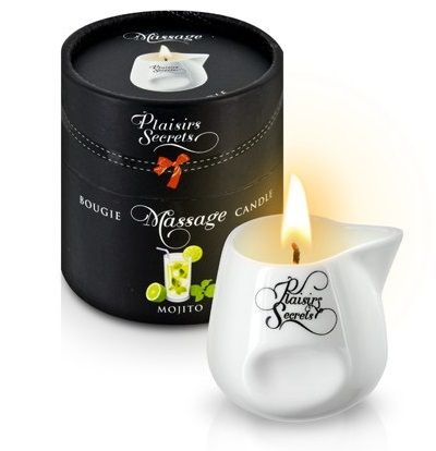 Массажная свеча с ароматом мохито Bougie de Massage Mojito - 80 мл. - Plaisir Secret - купить с доставкой в Белгороде