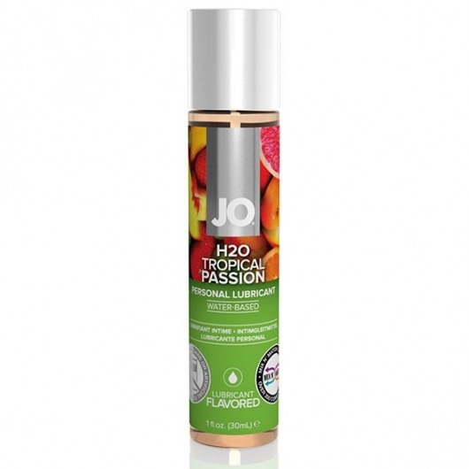 Смазка с ароматом тропических фруктов JO Flavored Tropical Passion - 30 мл. - System JO - купить с доставкой в Белгороде