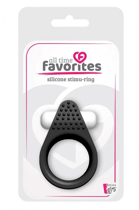 Чёрное эрекционное кольцо LIT-UP SILICONE STIMU RING 1 BLACK - Dream Toys - в Белгороде купить с доставкой