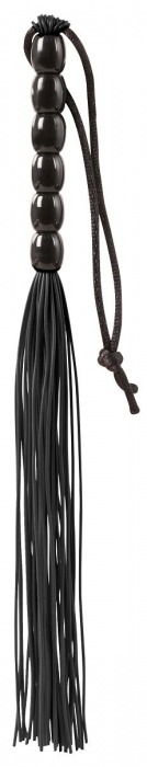 Чёрная мини-плеть из резины Rubber Mini Whip - 22 см. - Blush Novelties - купить с доставкой в Белгороде