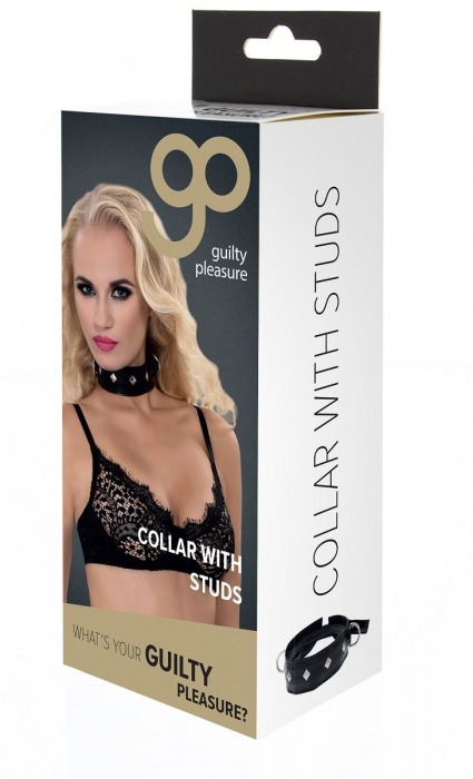 Полиуретановый ошейник с пуклями и D-кольцами Collar with Studs - Blush Novelties - купить с доставкой в Белгороде