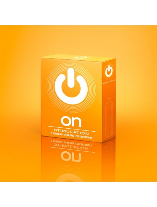 Презервативы ON) Stimulation с точками - 3 шт. - ON) - купить с доставкой в Белгороде