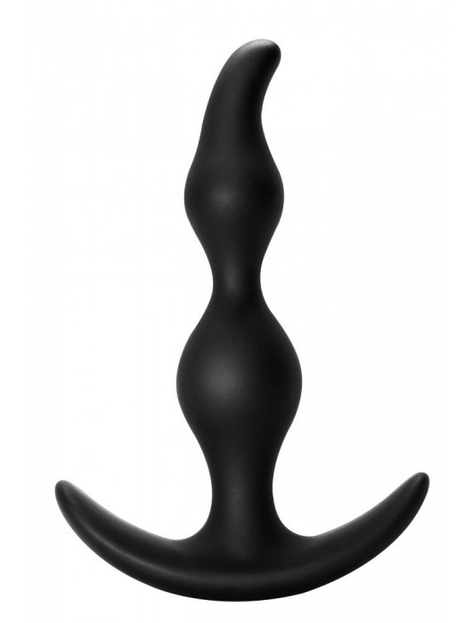 Чёрная анальная пробка Bent Anal Plug Black - 13 см. - Lola Games