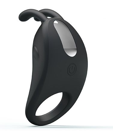 Чёрное эрекционное кольцо с вибрацией Rabbit Vibrator - Baile - в Белгороде купить с доставкой