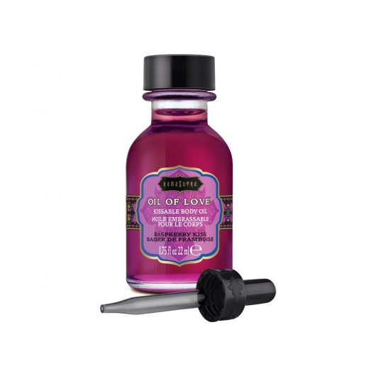 Масло для ласк с ароматом малины Oil of Love Raspberry Kiss - 22 мл. - Kama Sutra - купить с доставкой в Белгороде