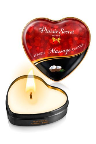 Массажная свеча с ароматом кокоса Bougie Massage Candle - 35 мл. - Plaisir Secret - купить с доставкой в Белгороде