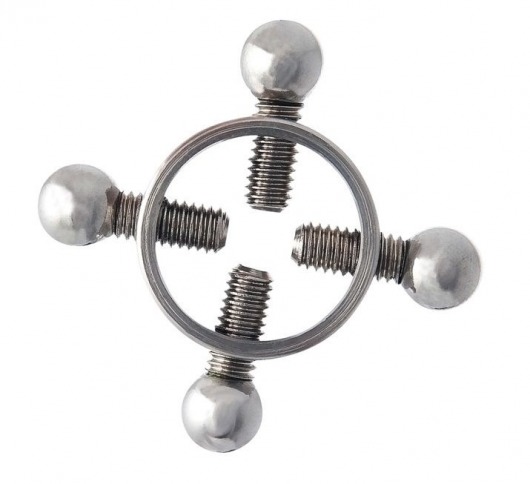 Серебристые зажимы для сосков на винтах - ToyFa - купить с доставкой в Белгороде