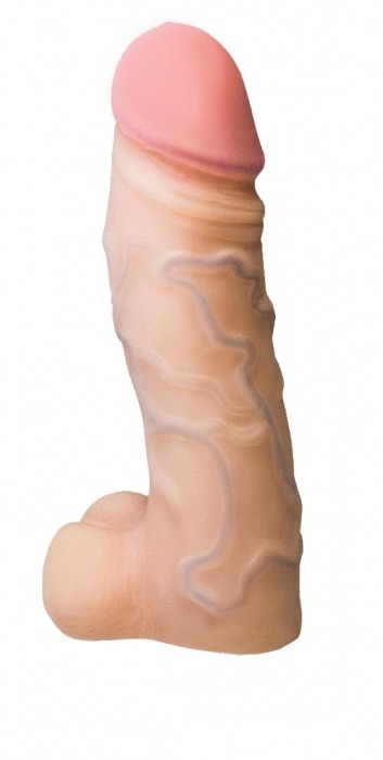 Реалистичная насадка с мошонкой REAL Standard - 15,5 см. - LOVETOY (А-Полимер) - купить с доставкой в Белгороде