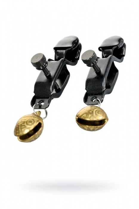 Черно-золотистые зажимы для сосков TOYFA Theatre - ToyFa - купить с доставкой в Белгороде