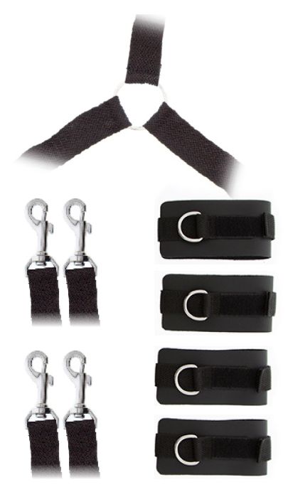 Комплект наручников и поножей LUXURIOUS BED RESTRAINT CUFF SET - Blush Novelties - купить с доставкой в Белгороде