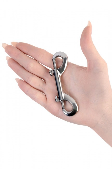 Серебристый двухсторонний карабин TOYFA Metal - ToyFa - купить с доставкой в Белгороде